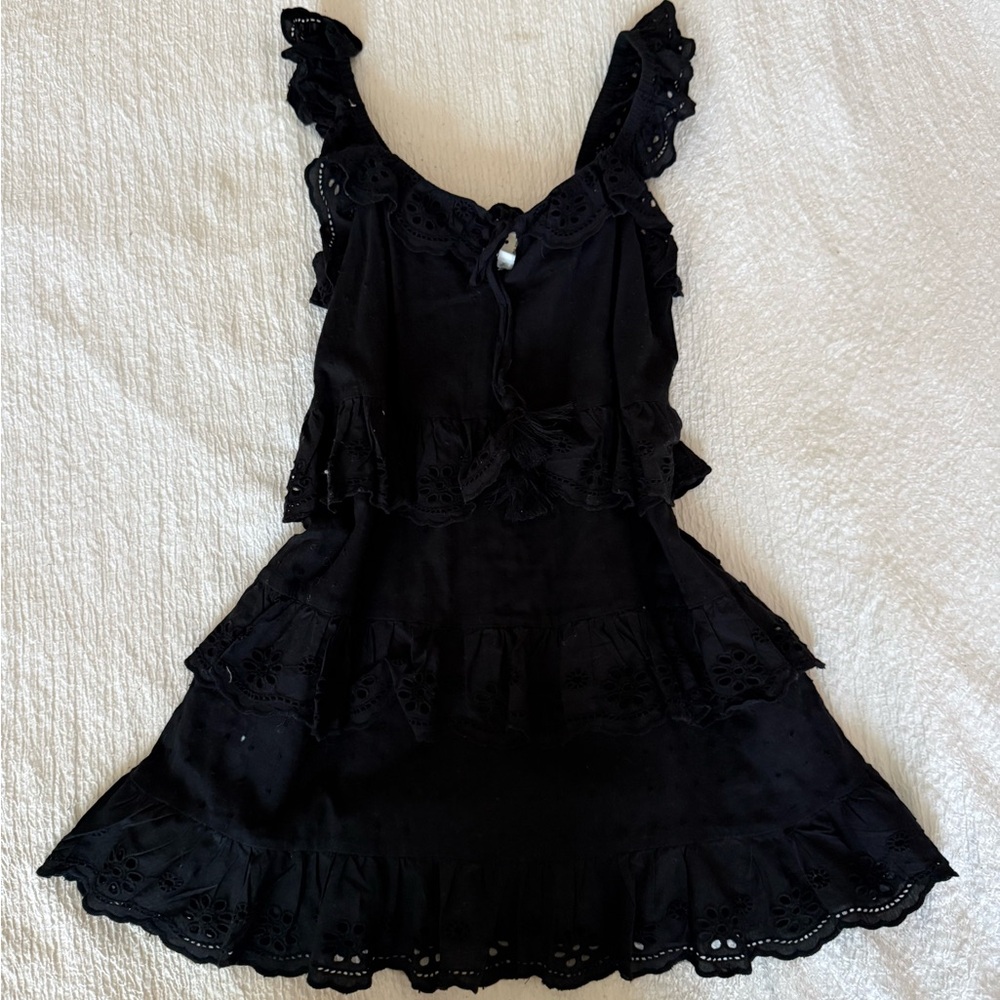 Chic Black Ruffle Lace Dress